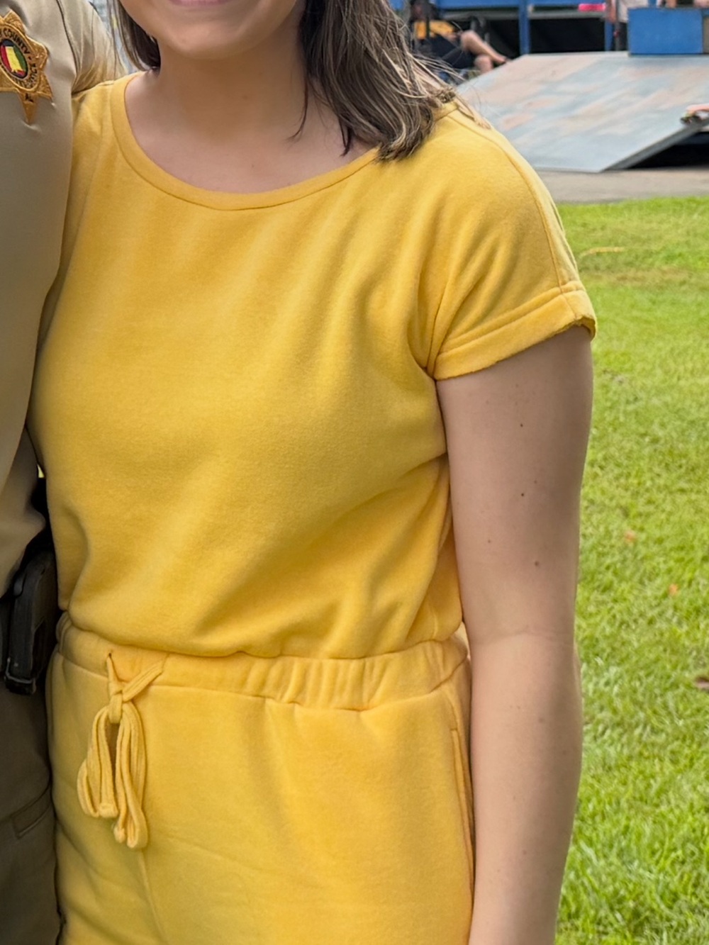 Women’s Short Sleeve Casual romper in Yellow
